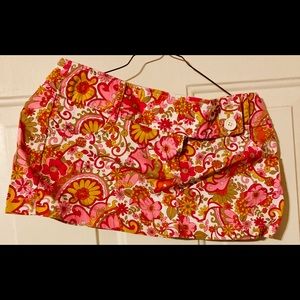 Ladies ultra mini skirt pink paisley